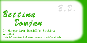 bettina domjan business card